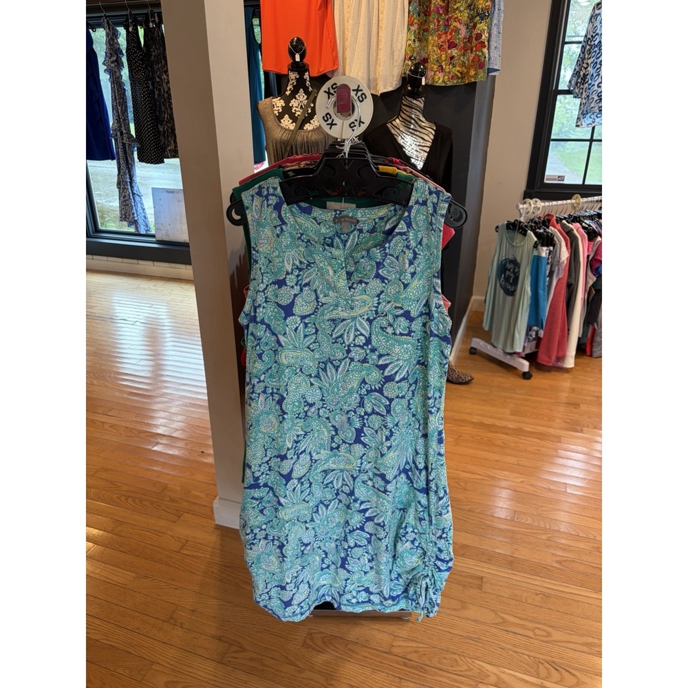 Talbots Dress Green Blue Large Petite